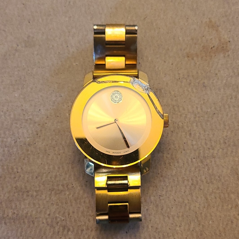 Needs new Crystal Authentic Movado Bold Rose Gold